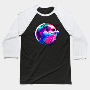 Vaporwave space gator - Swamping up a psychedelic storm Baseball T-Shirt